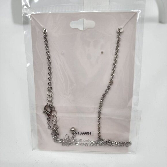 NO 3 Silver & Green Resin Seaside Clamshell Medallion Necklace NWT - Picture 5 of 5